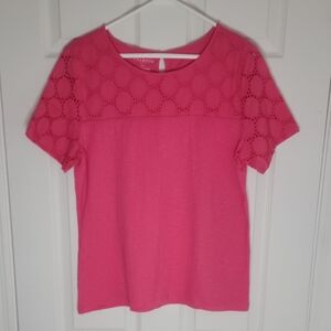 Talbots Pink Eyelet Women's Blouse